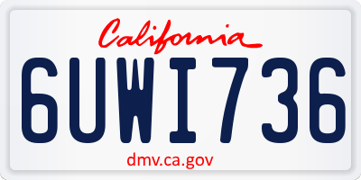 CA license plate 6UWI736