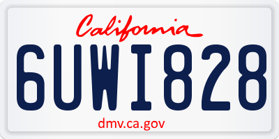 CA license plate 6UWI828