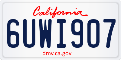 CA license plate 6UWI907