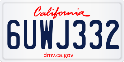 CA license plate 6UWJ332