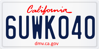 CA license plate 6UWK040