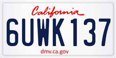 CA license plate 6UWK137