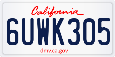 CA license plate 6UWK305