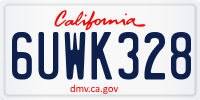 CA license plate 6UWK328