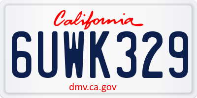 CA license plate 6UWK329