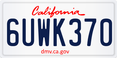 CA license plate 6UWK370