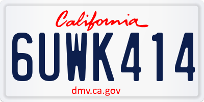 CA license plate 6UWK414