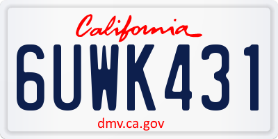 CA license plate 6UWK431