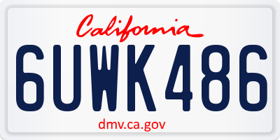 CA license plate 6UWK486