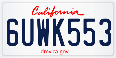 CA license plate 6UWK553