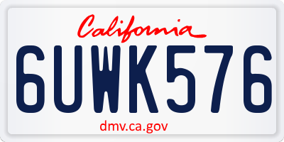 CA license plate 6UWK576