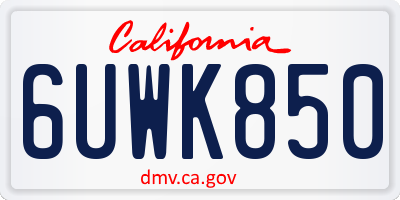 CA license plate 6UWK850