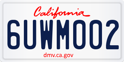 CA license plate 6UWM002