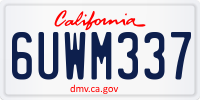 CA license plate 6UWM337