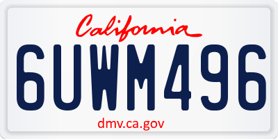 CA license plate 6UWM496