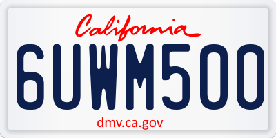 CA license plate 6UWM500