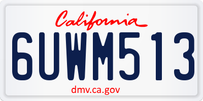 CA license plate 6UWM513
