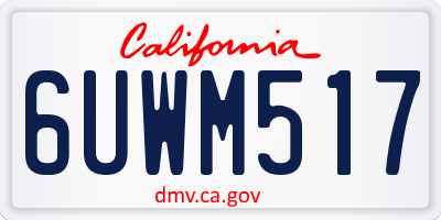 CA license plate 6UWM517