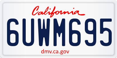 CA license plate 6UWM695