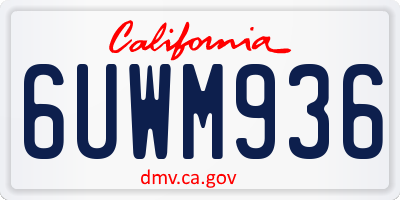 CA license plate 6UWM936