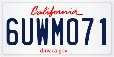 CA license plate 6UWMO71