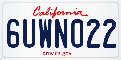 CA license plate 6UWN022