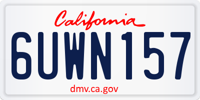CA license plate 6UWN157