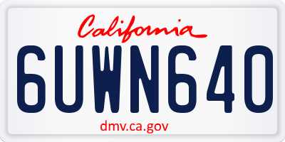 CA license plate 6UWN640