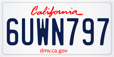 CA license plate 6UWN797