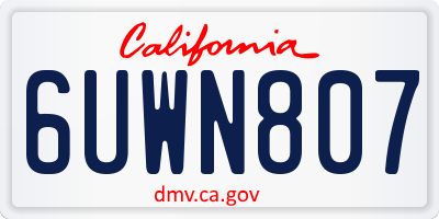 CA license plate 6UWN807