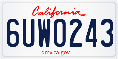CA license plate 6UWO243