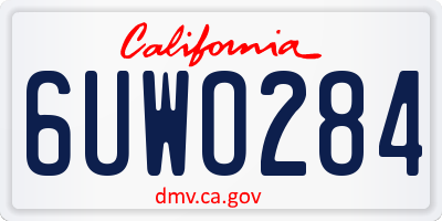 CA license plate 6UWO284