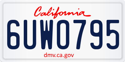 CA license plate 6UWO795