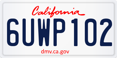 CA license plate 6UWP102
