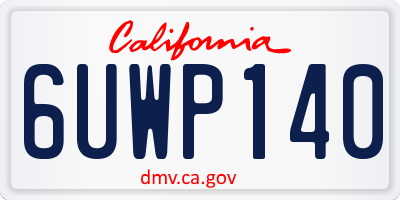 CA license plate 6UWP140