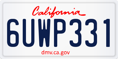 CA license plate 6UWP331