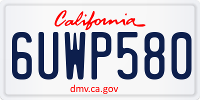 CA license plate 6UWP580
