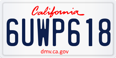 CA license plate 6UWP618