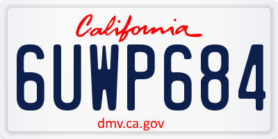 CA license plate 6UWP684