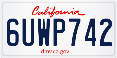 CA license plate 6UWP742