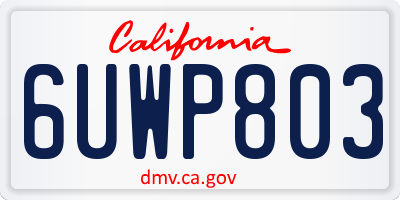 CA license plate 6UWP803