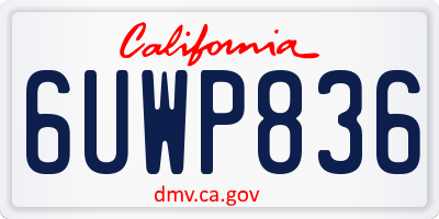 CA license plate 6UWP836