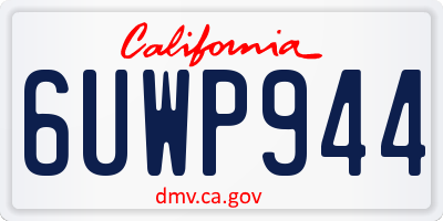 CA license plate 6UWP944