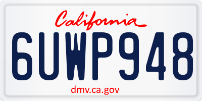 CA license plate 6UWP948