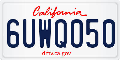 CA license plate 6UWQ050