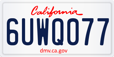 CA license plate 6UWQ077