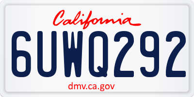 CA license plate 6UWQ292