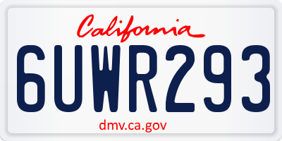 CA license plate 6UWR293