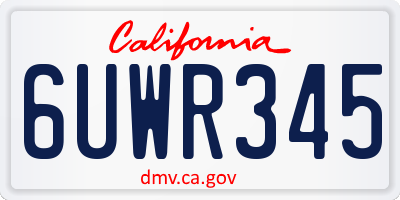 CA license plate 6UWR345