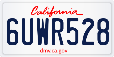 CA license plate 6UWR528